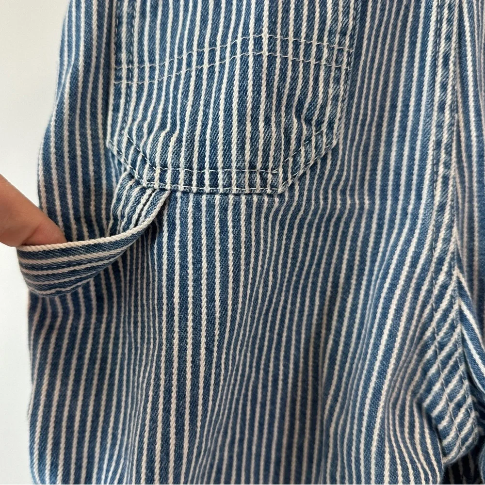 VTG OshKosh B’Gosh Striped Classic Vestbak 18M Overall Shortalls Unisex Railroad